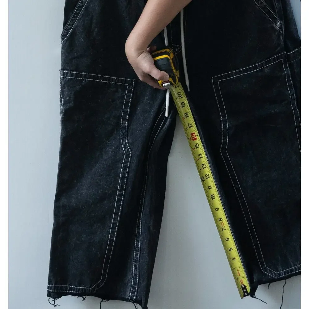 True Religion Vinny Ultra Baggy Carpenter Pants Black Jorts‎ Men’s Size 32